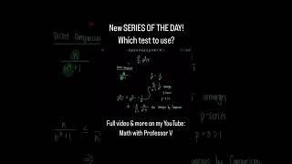 Series of the Day Does it converge or diverge mathwithprofessorv calculus sequencesandseries [upl. by Daniala294]