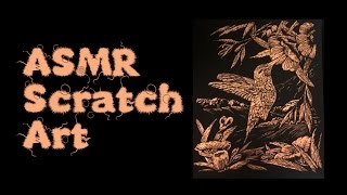 ASMR Craft  Scratch Art Hummingbird in Copper silent no talking [upl. by Adnarom888]