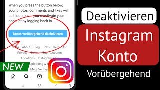 NEU So deaktivieren Sie ein InstagramKonto 2024  Deaktivieren Sie Ihr InstagramKonto [upl. by Pasia]