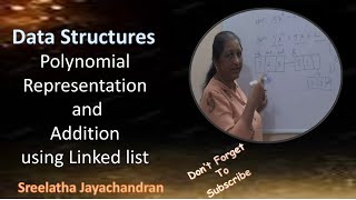 DS 24 Data StructuresPolynomial Representation and Addition using Linked list Malayalam [upl. by Attenwad846]