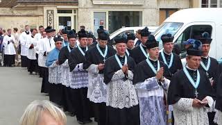 36ème Pèlerinage NotreDame de Chrétienté procession cléricale [upl. by Aliuqehs]