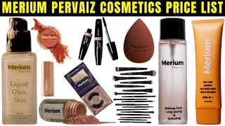 Merium Pervaiz Cosmetics Price List  Beauty Products  Makeup Products  Foundation  Brushes etc [upl. by Malina989]