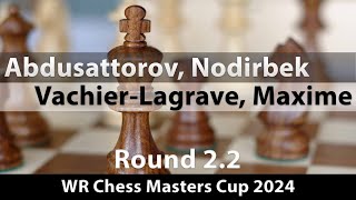 Abdusattorov Nodirbek  VachierLagrave Maxime WR Chess Masters Cup 2024 Round 22 ½½ [upl. by Yort457]