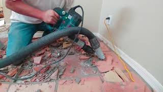 Dust Free Tile Removal  Removing Saltillo Tile with Minimum Mess [upl. by Layney]