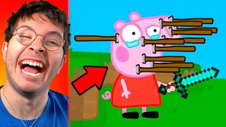 Peppa Pig VS Minecraft Animación Divertida [upl. by Ynaffat]