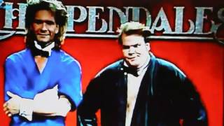 215 CelebStar Chris Farley with Patrick Swazye SNL Chippendales [upl. by Trumaine907]