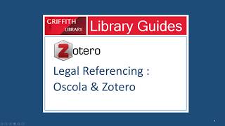 Using Zotero with the Oscola legal referencing system [upl. by Gulgee]