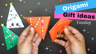 ★ DIY ORIGAMI KERSTBOOM 5 MINUTEN KNUTSELEN ★ Envelop Gift Ideas ★ Kerst knutselen [upl. by Tony]