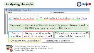 Creating Conditions in Excel VBA Quarter 2 Module 1 [upl. by Beaston770]