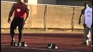 Dwain Chambers sprinter vs Kevin Levrone bodybuilder Sprint [upl. by Hsirk]