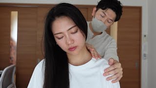 ASMR  Japanese Chair Massage for Healty Beauty  ShiatsuStretchTapotement  肩もみ＆肩たたきマッサージ  Mio [upl. by Analaj]