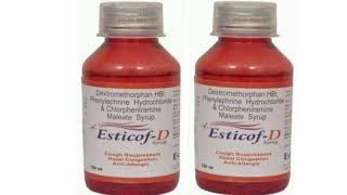 Esticof D Syrup Dextromethorphan HB Phenylephrine Hydrochionde amp Chlorpheniramine Maleate Syrup [upl. by Negaem]