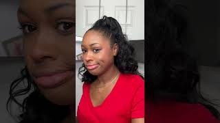 Easy Fall Hairstyle Tutorial for Natural Short Hair using INH Hair Ponytail Extensions hairstyles [upl. by Nahshun]