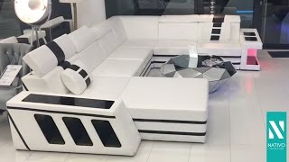 Nativo Möbel Schweiz  Designer Sofa CAREZZA XXL mit LED Beleuchtung [upl. by Nnyluqcaj]