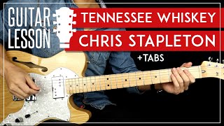 Tennessee Whiskey Guitar Tutorial 🎸 Chris Stapleton Guitar Lesson No Capo  2 Chords  Solo [upl. by Stockmon]