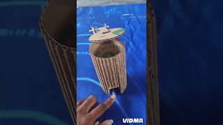 how to make dustbin Easy homemade cardboard dustbin best school project shortvideo [upl. by Latonia]