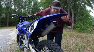 YZ250 Carbon Pro Circuit Ti2 Exhaust vs STOCK [upl. by Saeger]