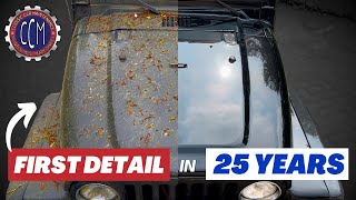 First detail in 25 years Cleaning and restoring a neglected 1998 Jeep Wrangler [upl. by Jovia]