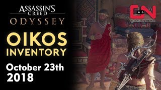 Assassins Creed Odyssey  Oikos Inventory  Legendary vendor October 23rd 2018 [upl. by Sew]