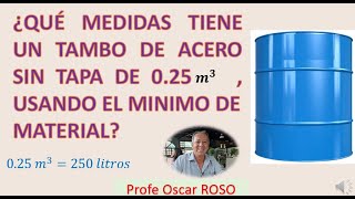 OPTIMIZACIÓN una aplicación del cálculo diferencial Profe Oscar ROSO [upl. by Elesig]