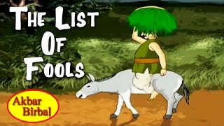 Akbar Birbal Tales In English  The List Of Fools  English Animated Stories For Kids [upl. by Murvyn]