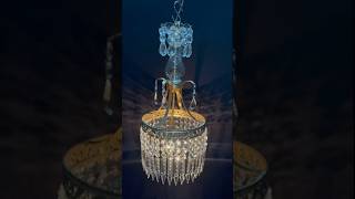 Vintage Rococo Spelter Brass Plugin Lamp Crystal Prism Chandelier [upl. by Davena]