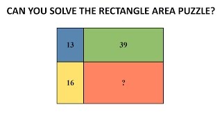 The Rectangle Area Puzzle  The Trick To Solve Without Formulas [upl. by Deehan]