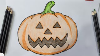 Come disegnare una zucca per Halloween disegno facile [upl. by Nida]