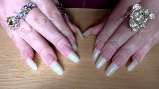 New Nail Video 2013 No Polish On Real Long Bare Clear Natural Nails HD [upl. by Thorstein]