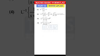 Inverse Laplace Transform Formulas  Maths Basic Formulas Part 51 shorts [upl. by Aleuqahs791]