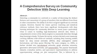 A Comprehensive Survey on Community Detection With Deep Learning [upl. by Neeruam257]