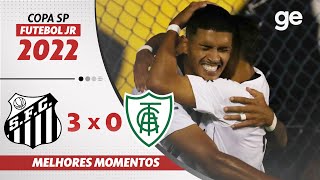 SANTOS 3 X 0 AMÉRICAMG  MELHORES MOMENTOS  COPA SÃO PAULO DE FUTEBOL JR  geglobo [upl. by Hermie]