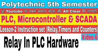 Polytechnic 5th semesterRelay in PLC Hardware  Lesson2Instruction setplc polytechnic bteup [upl. by Vladamir62]