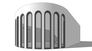 how to create arched windows on a curved wall in Sketchup [upl. by Arriek636]