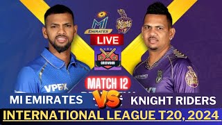 ILT20 Live  MIE Vs ADKR 12th Match  MI Emirates vs Abu Dhabi Knight Riders Live Match Today ilt20 [upl. by Lyndel53]