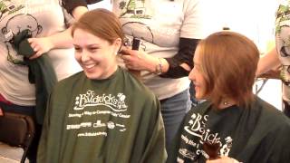 Gabriella amp Rebecca Shave their Heads Bald  St Baldricks  Napper Tandys NC  March 3 2012 [upl. by Nevets]