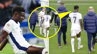 Bukayo Saka CRAZY Injury against Greece 🤕 [upl. by Mireille]