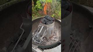 Chicken Thighs Over Charcoal weberbbq webergrills summer grilledchicken [upl. by Sotnas]