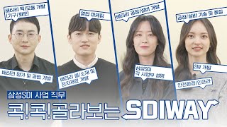 콕콕 골라보는 SDIWAY 삼성SDI의 사업 소개와 실무자에게 들어보는 직무 정보⚡ㅣ삼성SDI 신입사원 및 인턴 채용🔋 [upl. by Nitsugua]