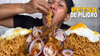 Spicy Noodles with Sardinas at EGG Silog Mukbang ASMR [upl. by Marentic]