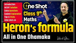 Herons Formula One Shot  Class 9th Maths NCERT Explanation with Extra Questions  By Ushank Sir [upl. by Darby]