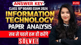 Class 10 Information Technology Answer Key 2024  IT Paper Solutions 2024 All Sets Board Exam 2024 [upl. by Dave]