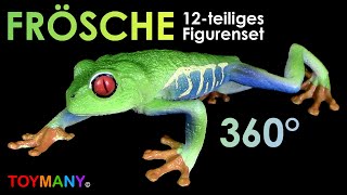 Toymany © 12 Frösche  Frogs  Playset  Spielset  360° Nahaufnahme  Close up [upl. by Wehhtam]