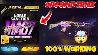 NOBLE SANCTION MAG7 GUN SKIN ONE SPIN ME KASISE NIKALE  100 WARKING TRICK [upl. by Odnala]