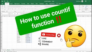 countif function in excel  countif function excel in hindi [upl. by Ieppet]