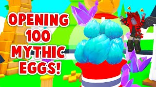 Opening 100 MYTHIC EGGS In Adopt Me Roblox [upl. by Ahsiuqram]