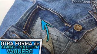 TIEMPO REAL ✂️ OTRA FORMA de CAMBIAR la CREMALLERA de un VAQUERO 🌟 TodasCosturas [upl. by Meeka]