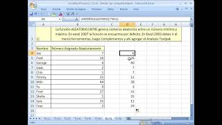 Excel Facil Truco 17 Generar numeros enteros aleatoriamente [upl. by Vito]