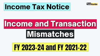 Income Tax e Campaign Notices  Income and Transaction Mismatches in ITR  Income Tax notice reply [upl. by Hoyt]