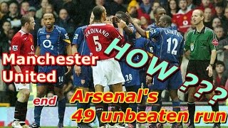 How Manchester United end Arsenals unbeaten run in the 20045 season [upl. by Christmas]